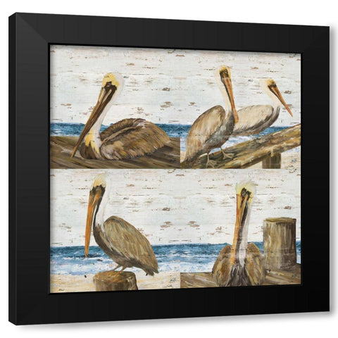 Pelican Pack Black Modern Wood Framed Art Print by DeRice, Julie
