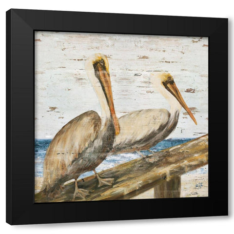 Pelican Square II Black Modern Wood Framed Art Print with Double Matting by DeRice, Julie