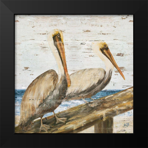 Pelican Square II Black Modern Wood Framed Art Print by DeRice, Julie