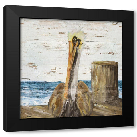 Pelican Watch II Black Modern Wood Framed Art Print by DeRice, Julie
