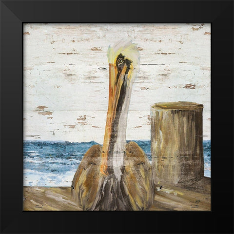 Pelican Watch II Black Modern Wood Framed Art Print by DeRice, Julie