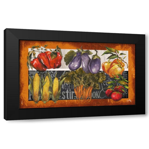 Vegetables Farm Fresh Black Modern Wood Framed Art Print with Double Matting by Medley, Elizabeth