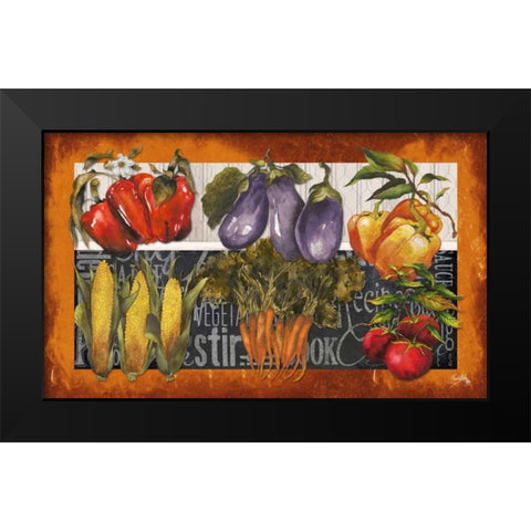 Vegetables Farm Fresh Black Modern Wood Framed Art Print by Medley, Elizabeth