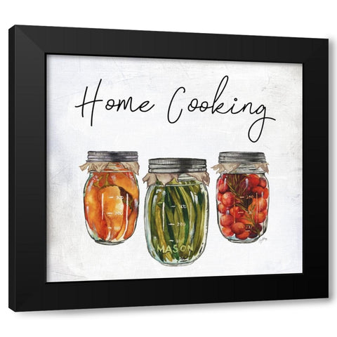 Home Cooking Black Modern Wood Framed Art Print by Medley, Elizabeth