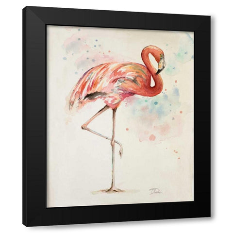 Flamingo II Black Modern Wood Framed Art Print with Double Matting by Pinto, Patricia