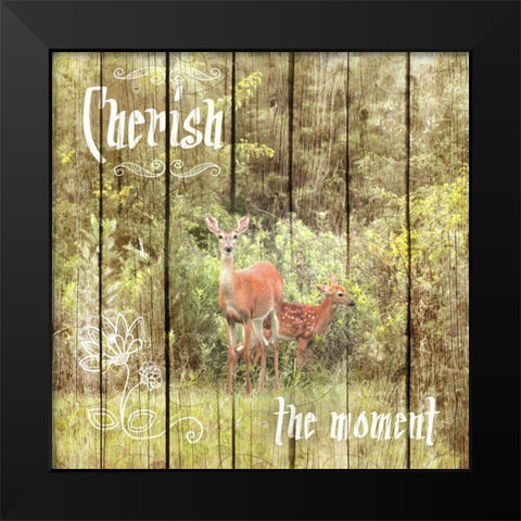 Cherish The Moment Black Modern Wood Framed Art Print by Metz, Andi