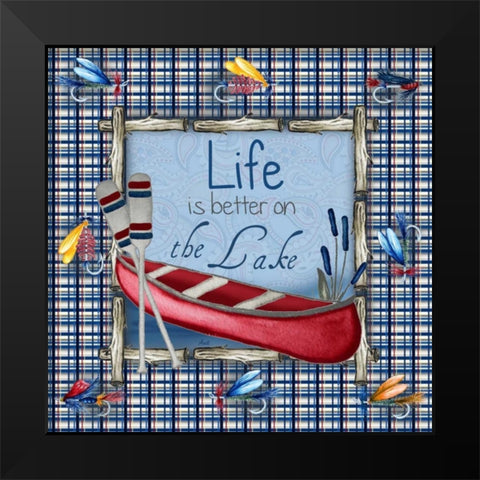 On the Lake II Black Modern Wood Framed Art Print by Metz, Andi