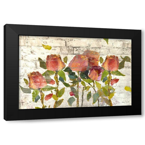 Garden Stems on Brick Black Modern Wood Framed Art Print with Double Matting by Loreth, Lanie
