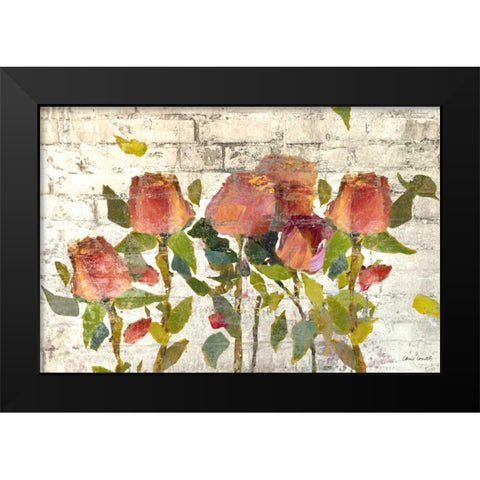 Garden Stems on Brick Black Modern Wood Framed Art Print by Loreth, Lanie