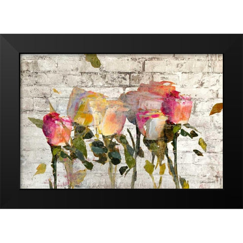 Long Stems on Brick Black Modern Wood Framed Art Print by Loreth, Lanie