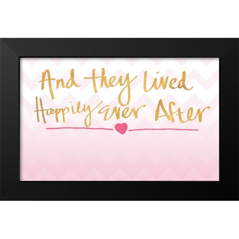 Happily Ever After Black Modern Wood Framed Art Print by SD Graphics Studio