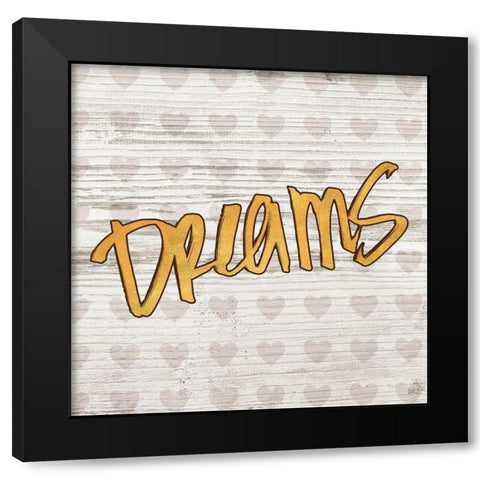 Dreams Black Modern Wood Framed Art Print with Double Matting by SD Graphics Studio
