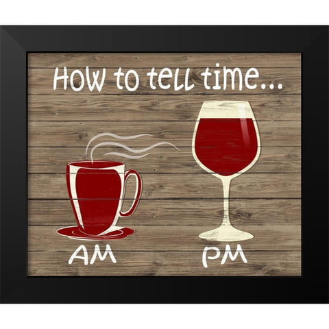 How to Tell Time Black Modern Wood Framed Art Print by SD Graphics Studio