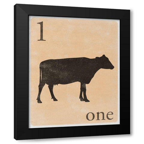 Count by Farm Animals I Black Modern Wood Framed Art Print by SD Graphics Studio