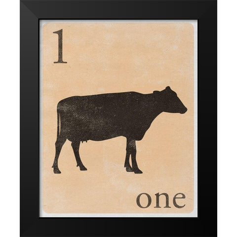 Count by Farm Animals I Black Modern Wood Framed Art Print by SD Graphics Studio