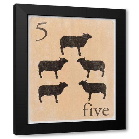 Count by Farm Animals V Black Modern Wood Framed Art Print by SD Graphics Studio