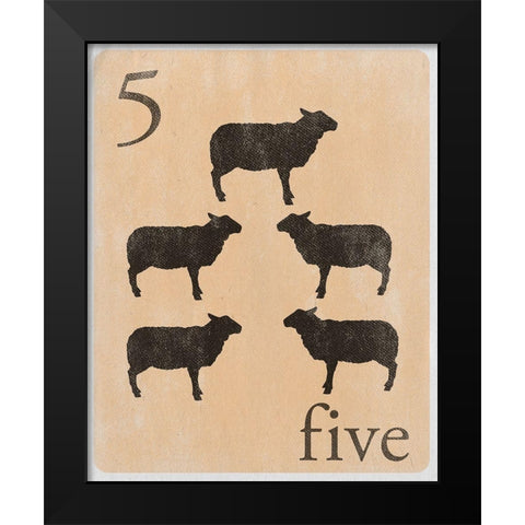 Count by Farm Animals V Black Modern Wood Framed Art Print by SD Graphics Studio