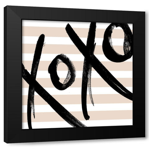 Neutral Glam XOXO Black Modern Wood Framed Art Print by SD Graphics Studio