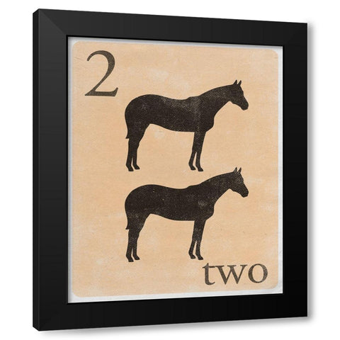 Count by Farm Animals II Black Modern Wood Framed Art Print by SD Graphics Studio