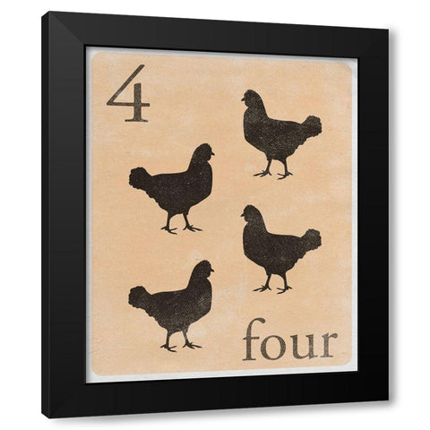 Count by Farm Animals IV Black Modern Wood Framed Art Print by SD Graphics Studio
