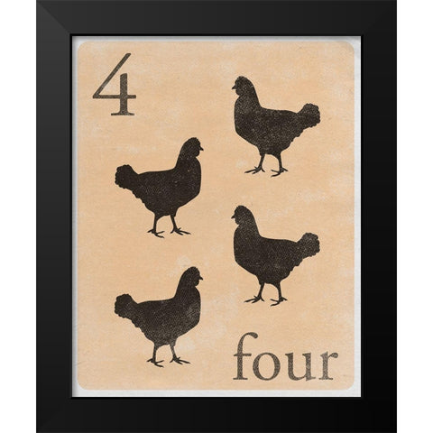 Count by Farm Animals IV Black Modern Wood Framed Art Print by SD Graphics Studio