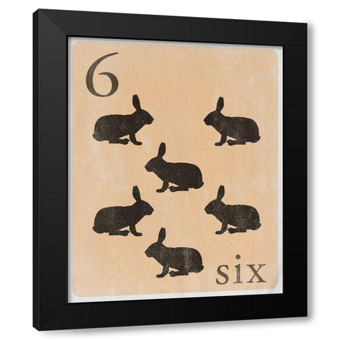 Count by Farm Animals VI Black Modern Wood Framed Art Print by SD Graphics Studio