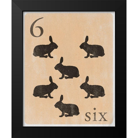 Count by Farm Animals VI Black Modern Wood Framed Art Print by SD Graphics Studio