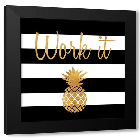 Work It Black Modern Wood Framed Art Print with Double Matting by SD Graphics Studio