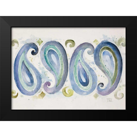 Paisley Design Black Modern Wood Framed Art Print by Pinto, Patricia
