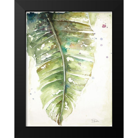 Watercolor Plantain Leaves I Black Modern Wood Framed Art Print by Pinto, Patricia