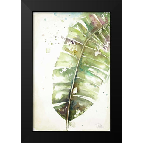 Watercolor Plantain Leaves II Black Modern Wood Framed Art Print by Pinto, Patricia