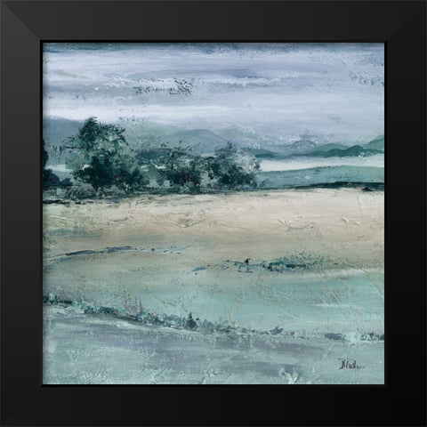 The Blue Forest Square I Black Modern Wood Framed Art Print by Pinto, Patricia