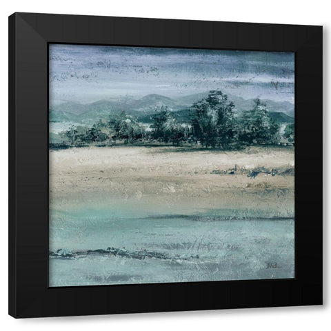 The Blue Forest Square II Black Modern Wood Framed Art Print by Pinto, Patricia