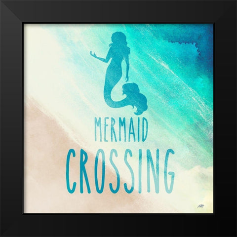 Mermaid Crossing Black Modern Wood Framed Art Print by DeRice, Julie