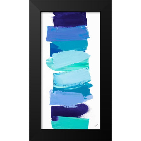 Ocean Blues Black Modern Wood Framed Art Print by Coolick, Ann Marie