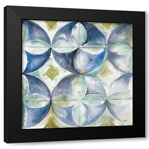 Contemporary Tiles with Circles Black Modern Wood Framed Art Print by Pinto, Patricia