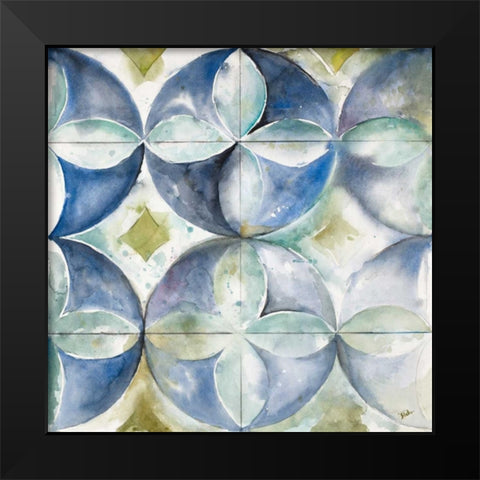 Contemporary Tiles with Circles Black Modern Wood Framed Art Print by Pinto, Patricia