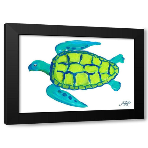 Sea Turtle I Black Modern Wood Framed Art Print with Double Matting by DeRice, Julie