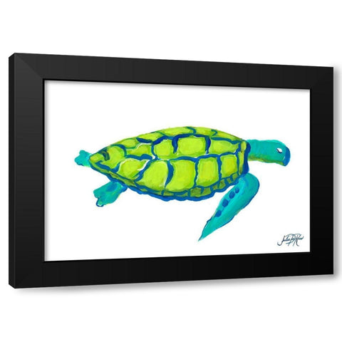 Sea Turtle II Black Modern Wood Framed Art Print with Double Matting by DeRice, Julie