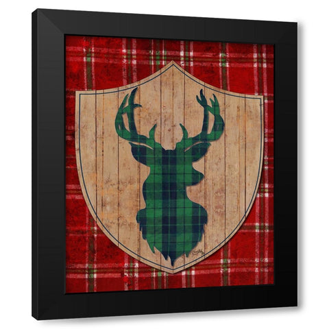 Tartan Shield on Plaid I Black Modern Wood Framed Art Print with Double Matting by Medley, Elizabeth