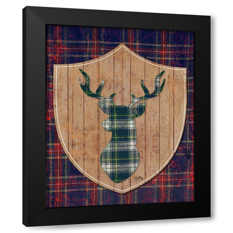 Tartan Shield On Plaid II Black Modern Wood Framed Art Print with Double Matting by Medley, Elizabeth