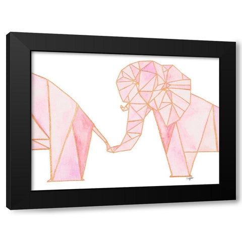 Follow The Elephant Black Modern Wood Framed Art Print with Double Matting by James, Nola