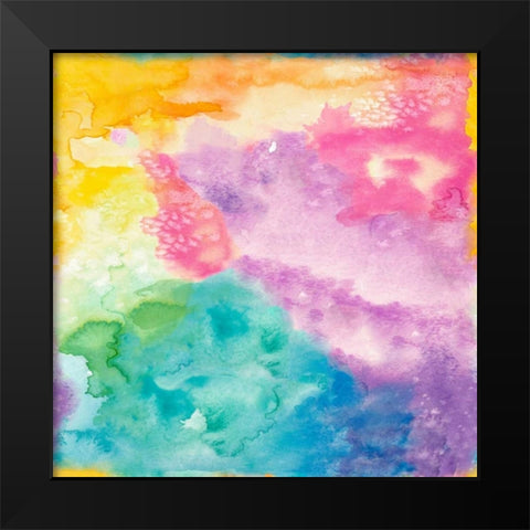 Rainbow Watercolor Black Modern Wood Framed Art Print by James, Nola
