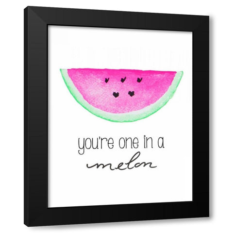 Youre One in a Melon Black Modern Wood Framed Art Print by Papa, Kat