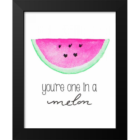 Youre One in a Melon Black Modern Wood Framed Art Print by Papa, Kat