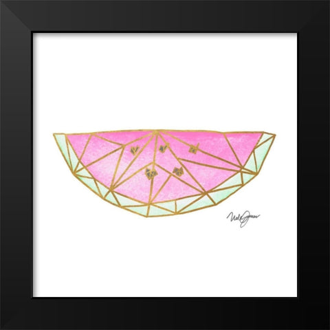Origami Watermelon Black Modern Wood Framed Art Print by James, Nola