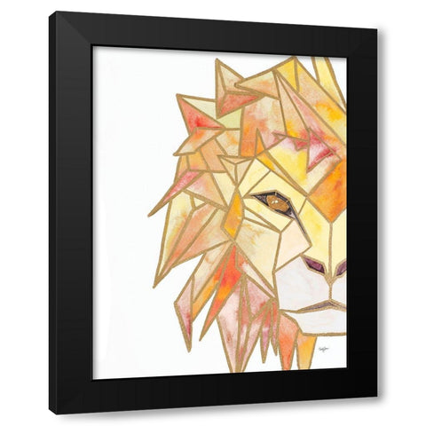 Retro Lion Black Modern Wood Framed Art Print with Double Matting by James, Nola