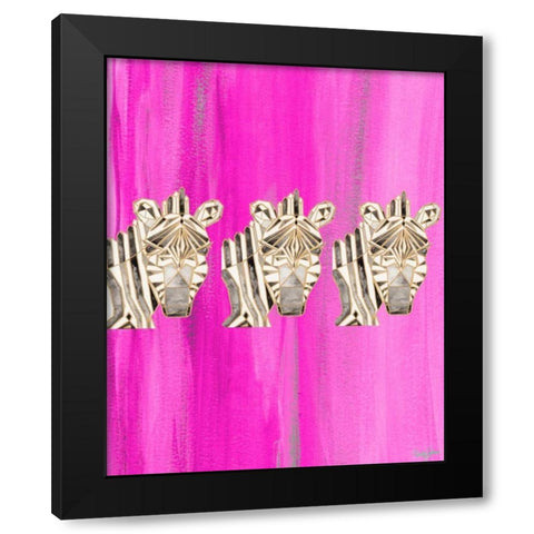 Bright Tri Origami III Black Modern Wood Framed Art Print with Double Matting by James, Nola