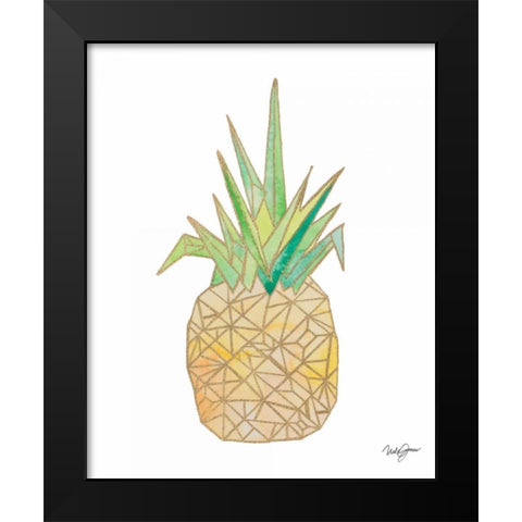 Origami Pineapple Black Modern Wood Framed Art Print by James, Nola