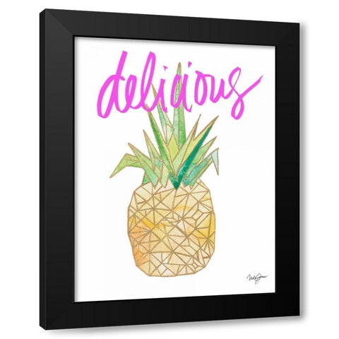 Delicious Pineapple Black Modern Wood Framed Art Print by James, Nola